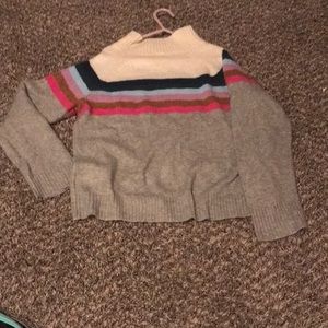 Fuzzy turtleneck sweater